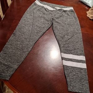 Grey & White striped Leggings